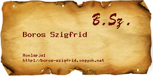 Boros Szigfrid névjegykártya