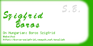 szigfrid boros business card